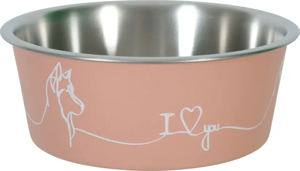 Miska nerez pes LOVE DOG 750ml růžová Zolux