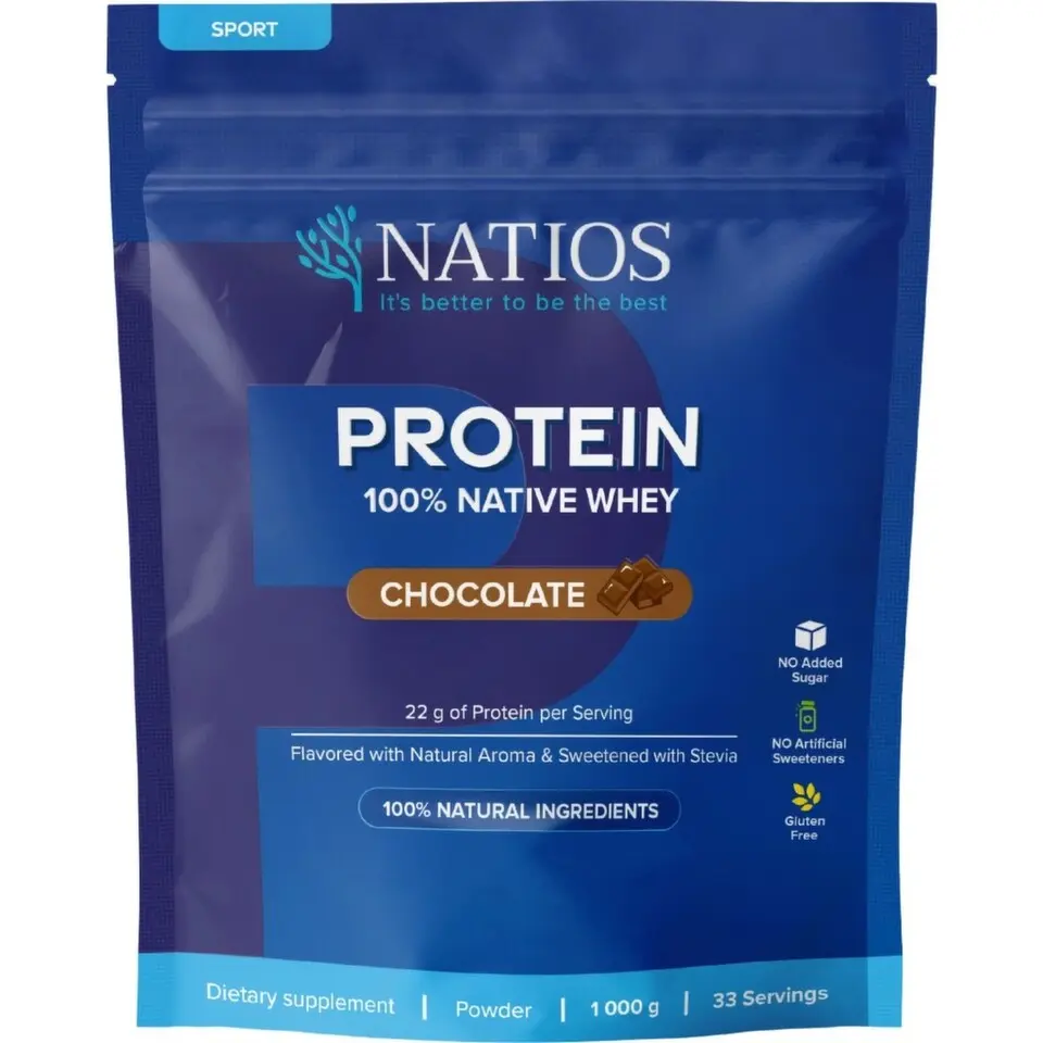 NATIOS Protein 100%Native Whey Čokoláda 1000g