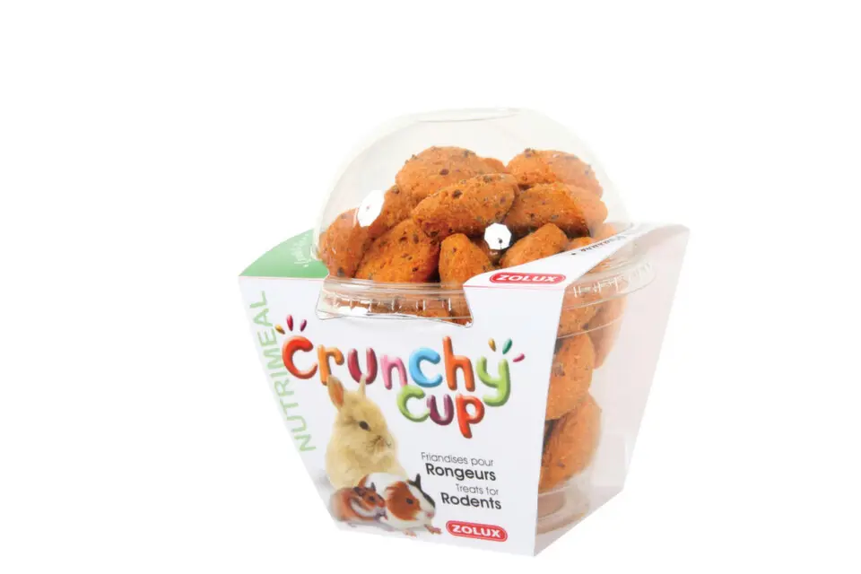 Pochoutka CRUNCHYCUP hlodavec mrkev/len 200g Zolux