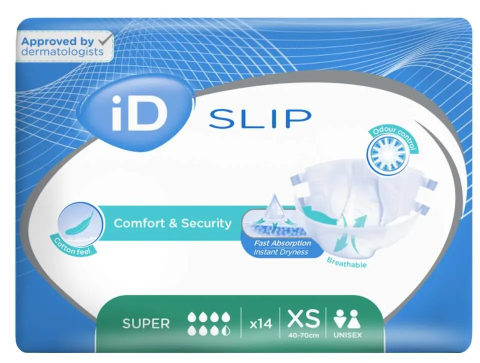 KALHOTKY ABSORPČNÍ ID SLIP X-SMALL-SUPER BOKY 40-70CM,1550ML,PRODYŠNÉ,14KS