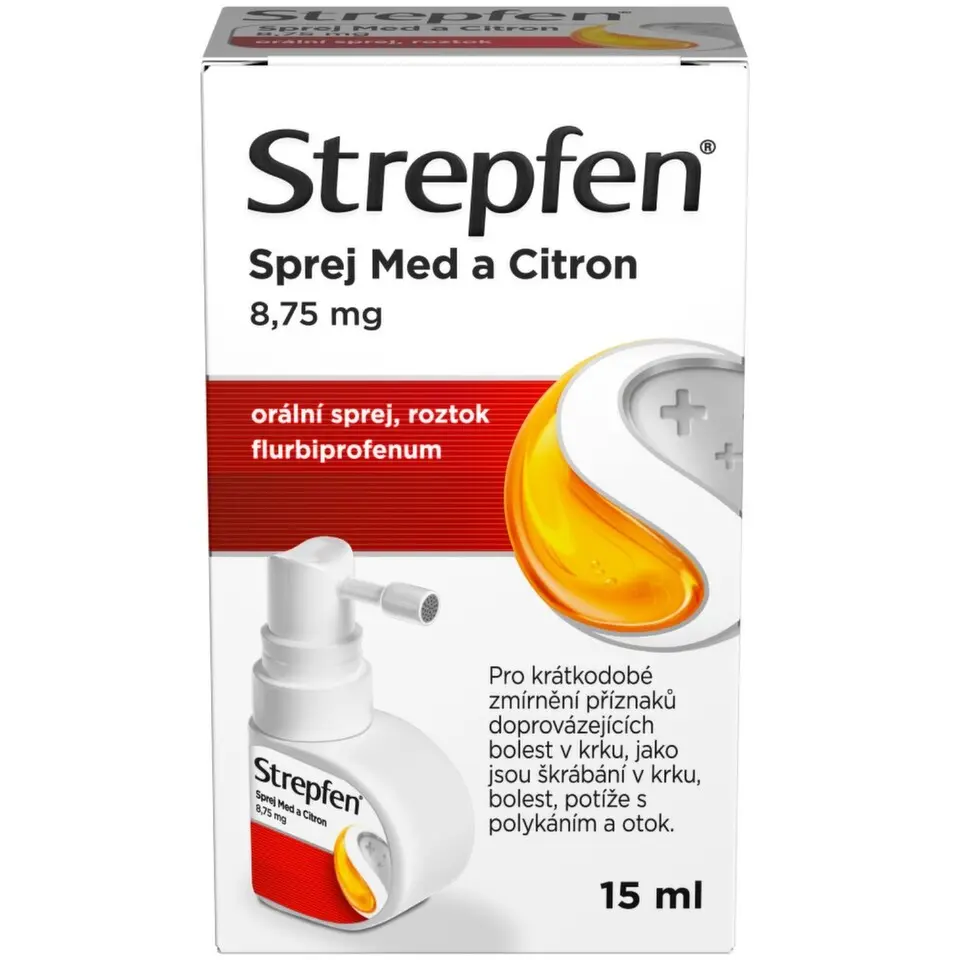 Strepfen sprej Med a Citron 8.75mg, 15 ml orální sprej