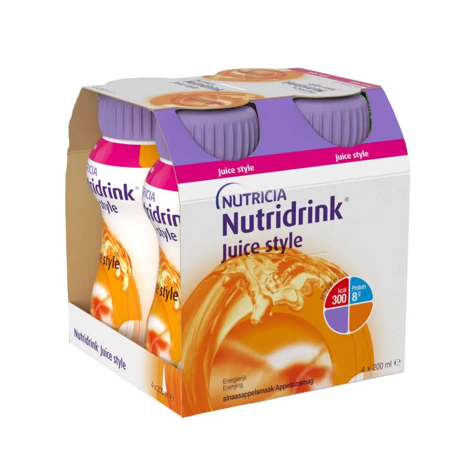 Nutridrink Juice Style S příchutí pomerančovou perorální roztok 4 x 200 ml