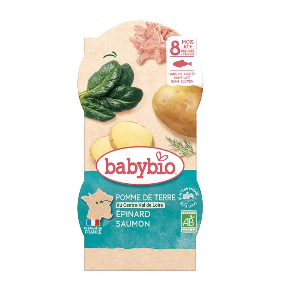 Babybio BIO brambory, špenát, losos a rýže 400 g