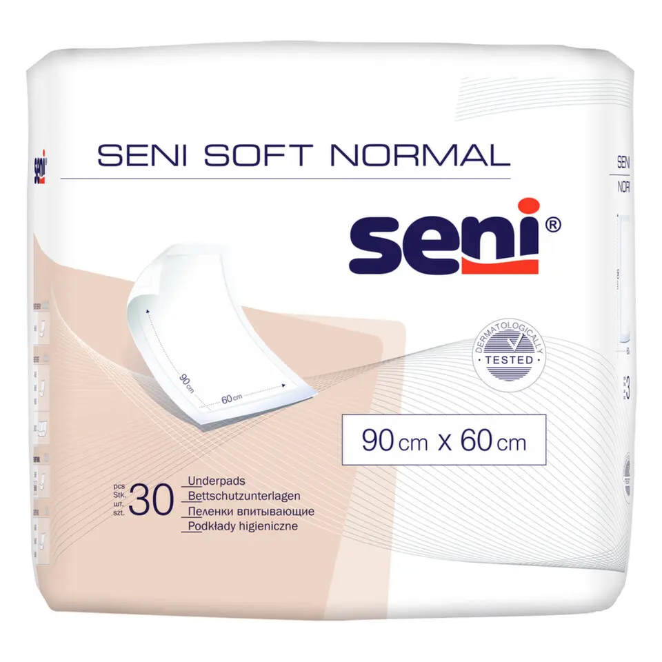 SENI SOFT NORMAL PODLOŽKY ABSORPČNÍ, 90X60CM, SAVOST 1600ML, 30KS