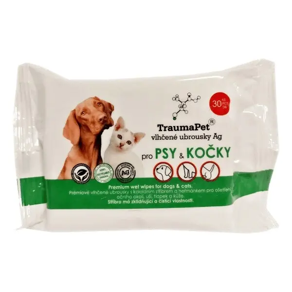 TraumaPet Premium wet wipes for dogs&cats 30ks