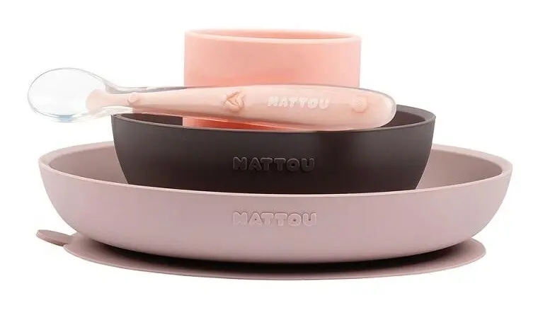 NATTOU Set jídelní silikonový 4 ks