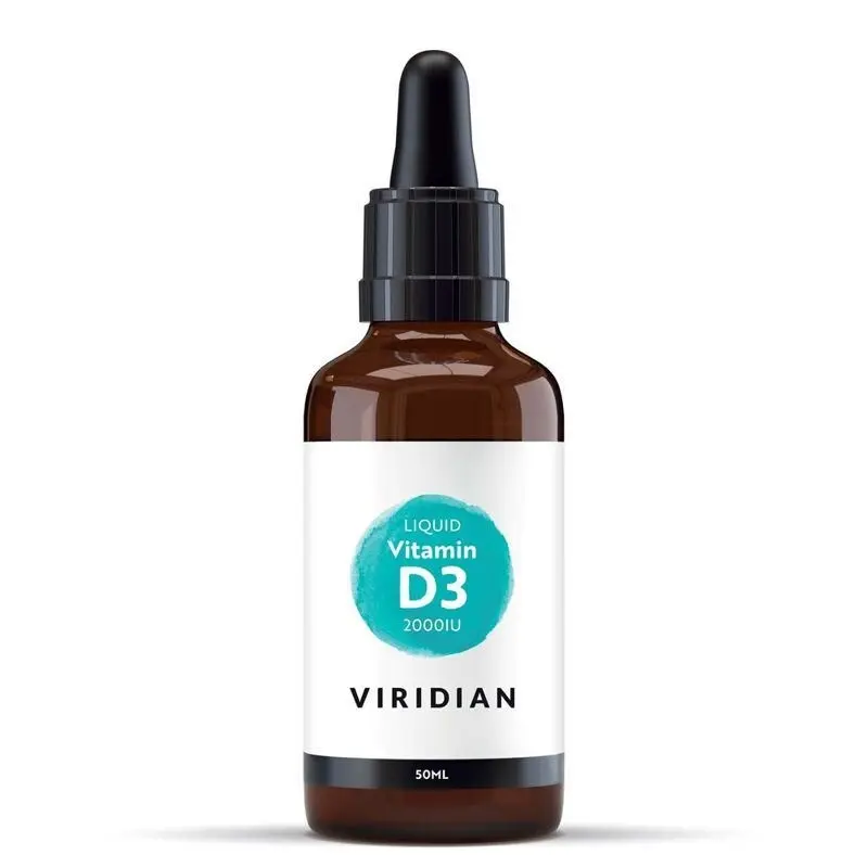 Viridian Tekutý vitamín D3 2000 IU, kapky 50 ml