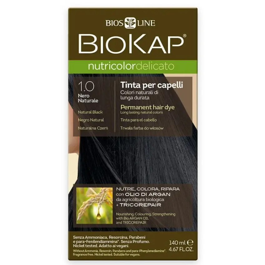 BIOKAP Barva na vlasy 1.0 Černá přírodní 140 ml