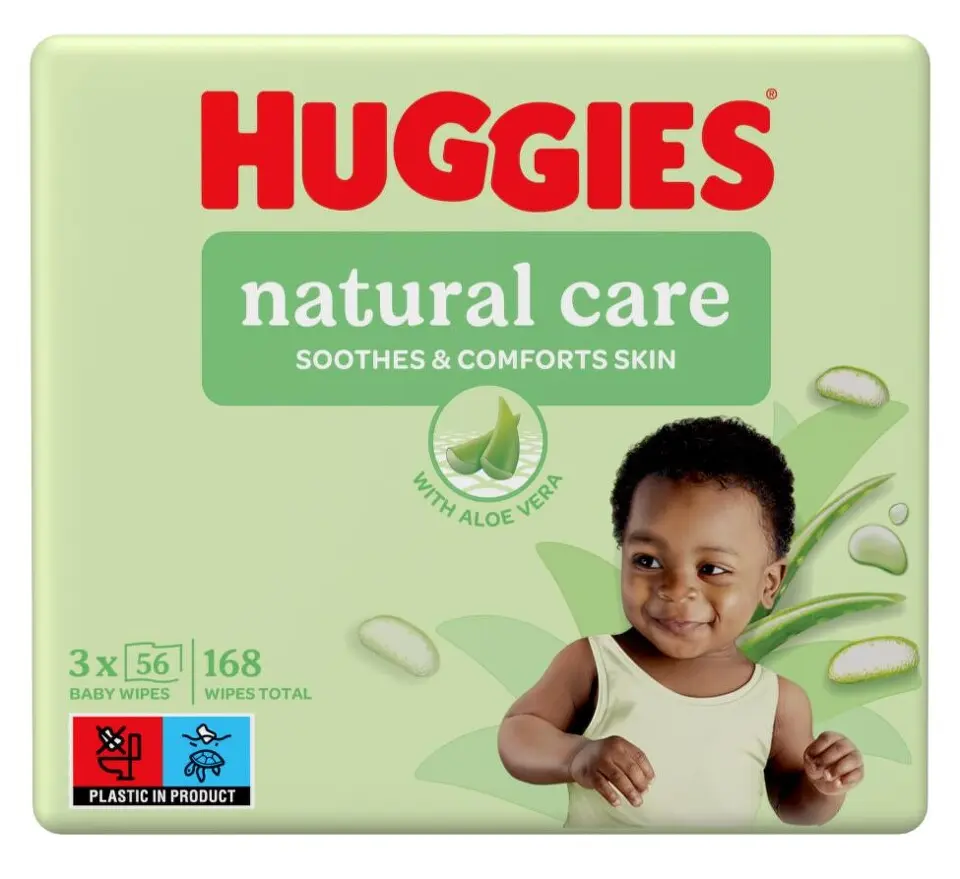 HUGGIES Natural Care vlhčené ubrousky 3x56ks