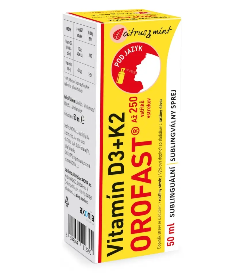 Vitamín D3+K2 OROFAST sublinguální sprej 50ml
