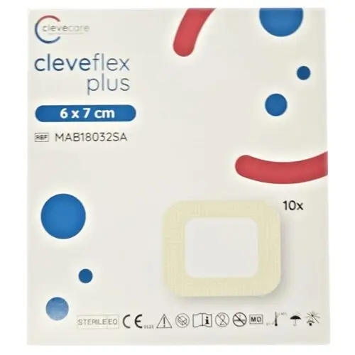 cleveflex plus 6 x 7 cm, silikonové pěnové krytí s okrajem, 10 ks