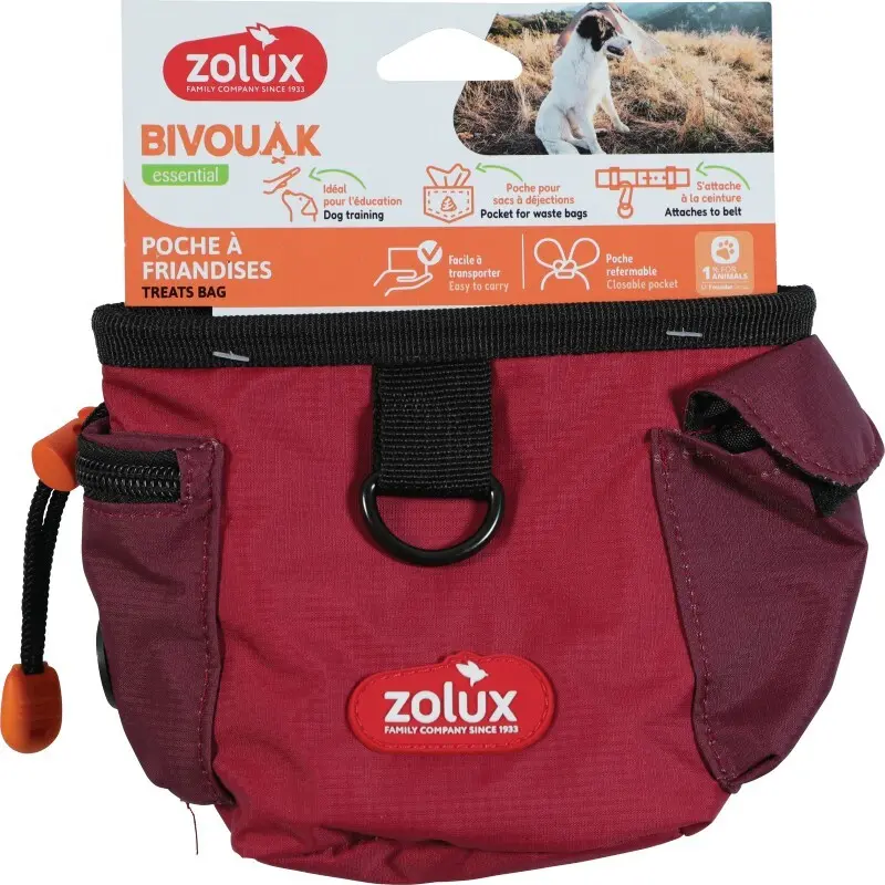 Taška na pamlsky BIVOUAK červená Zolux