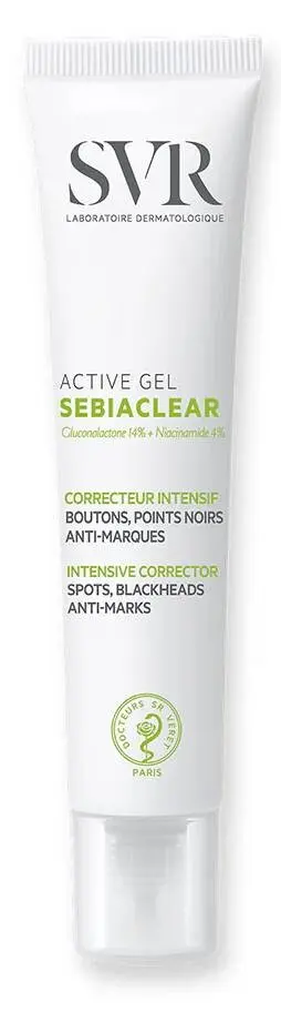 SVR Sebiaclear Active intenzivní gelový krém proti nedokonalostem aknózní pleti Intensive Care Spots Bleackheads Anti-Marks 40 ml