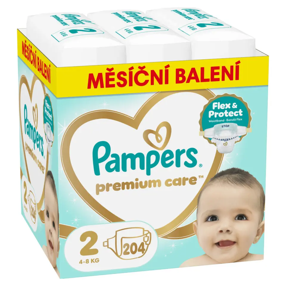 Pampers Premium Care, vel. 2, 204 ks