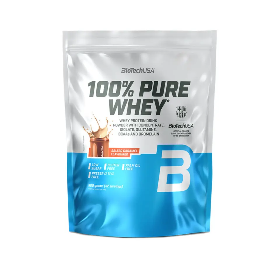 BioTech 100% Pure Whey Slaný karamel 900 g