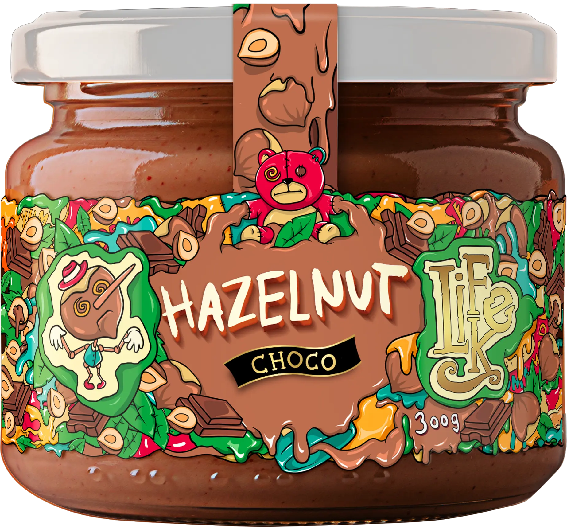 LifeLike Hazelnut Choco Butter 300 g lískový ořech-čokoláda
