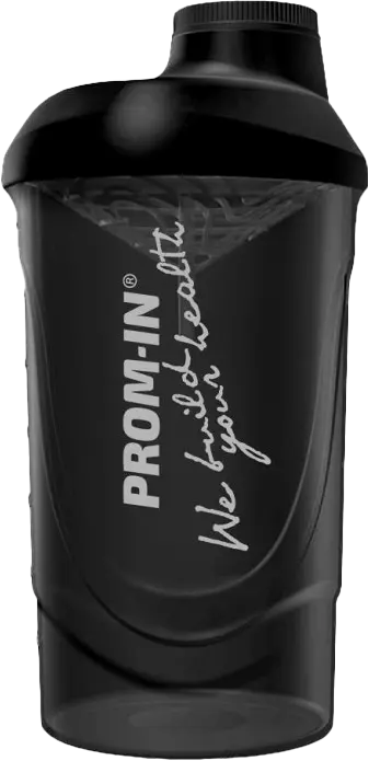 Prom-In Shaker We Build Your Health 600 ml průhledná černá
