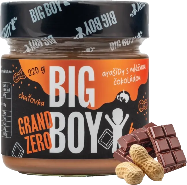Big Boy Grand Zero s mléčnou čokoládou 220 g arašídy s mléčnou čokoládou