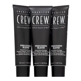 American Crew Precision Blend - bezamoniakové pánské barvy na vlasy a bradu, 3x40 ml 3x40 ml - Medium Natural 4-5 - hnědá