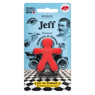 Mr&Mrs Fragrance JEFF červený chrom - raspberry & patchouli vůně do auta 20 g