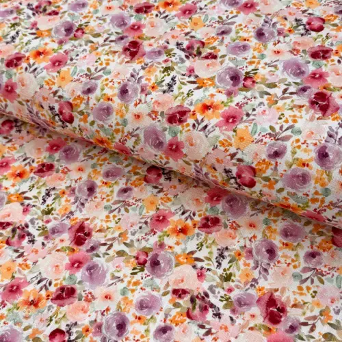 Viskóza se lnem Floral design C