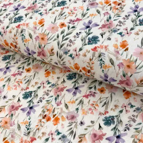 Viskóza se lnem Shabby chic design D