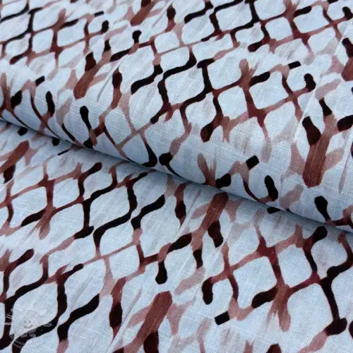 Viskóza se lnem Ivy Diamonds design A digital print
