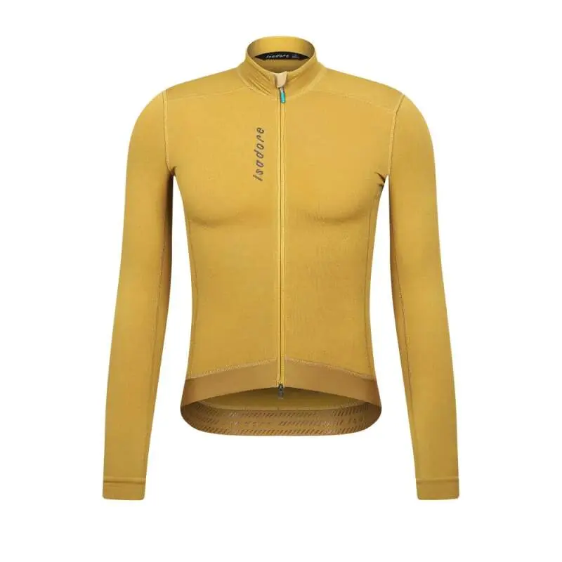 VÝPRODEJ - Cyklodres ISADORE Signature Deep Winter Long Sleeve Jersey Ecru Olive