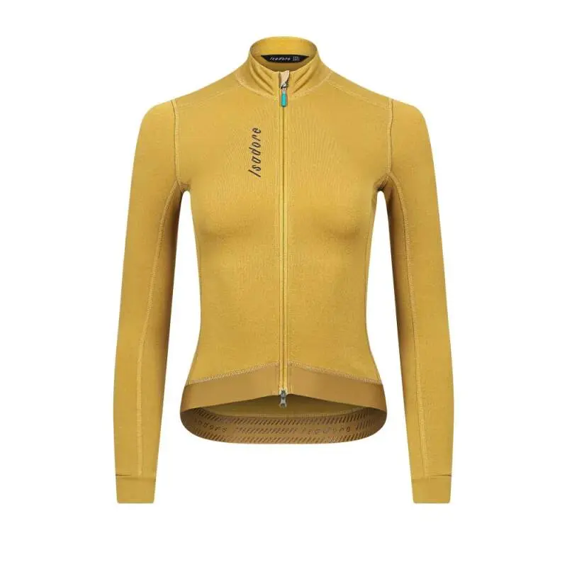 W Cyklodres ISADORE Signature Deep Winter Long Sleeve Jersey Ecru Olive