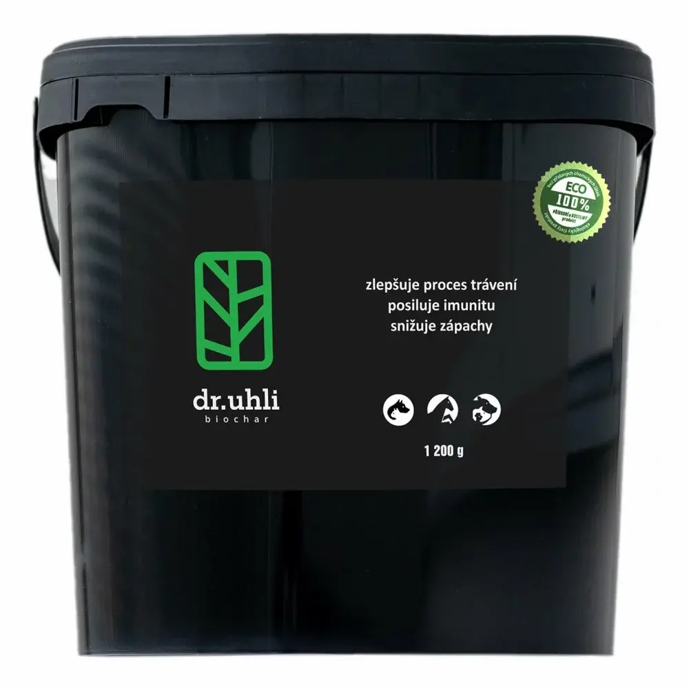 Biochar 1200 g - prášek, aktivní uhlí pro zvířata