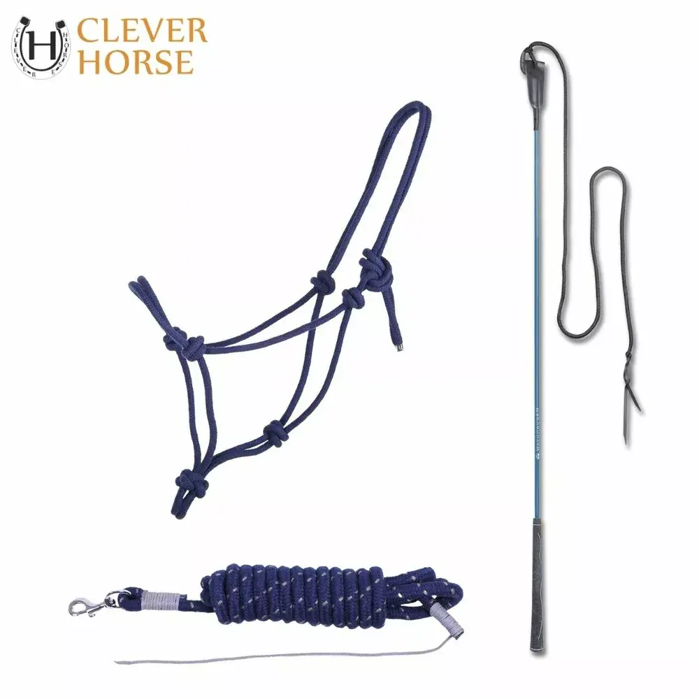 SET PRO KONĚ HORSEMANSHIP (Provazová ohlávka + pracovní lano + hůlka)