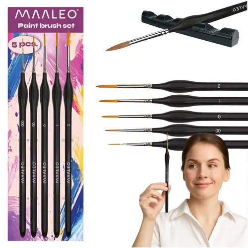 Umělecké štětce na malování – 5 kusů + stojánek