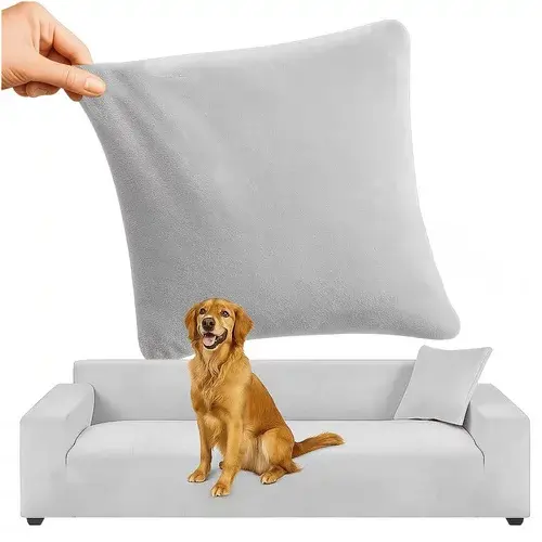 Napínací potah na sedačku 190–230 cm – Světle šedý samet
