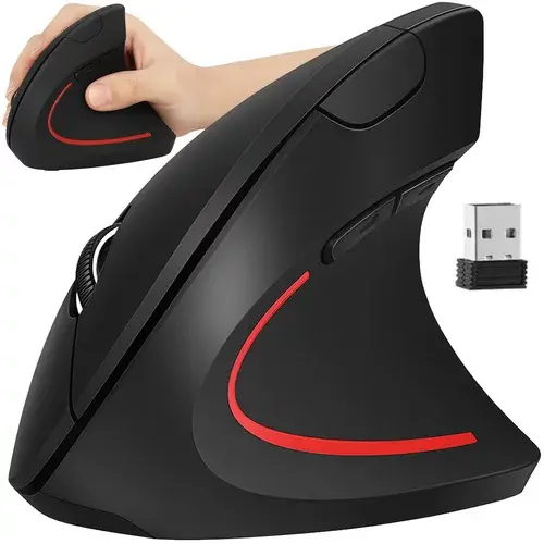 Bezdrátová ergonomická vertikální myš – USB 2,4 GHz