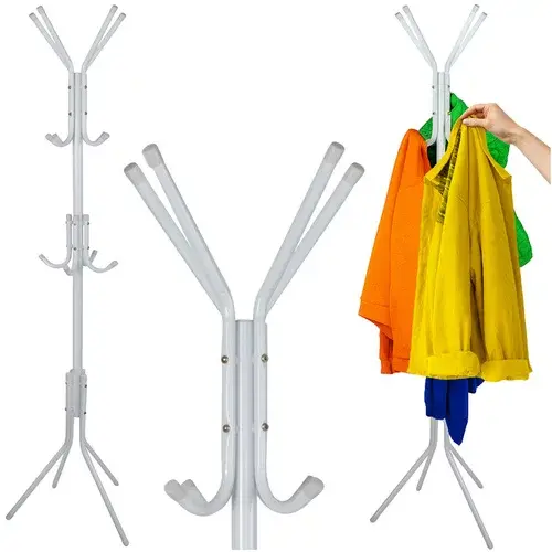 Stojanový věšák na oděvy 170 cm – bílý