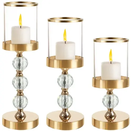 Sada 3 svícnů – Gold Glamour