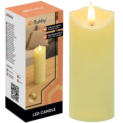 LED svíčka s efektem plamene 15×5 cm
