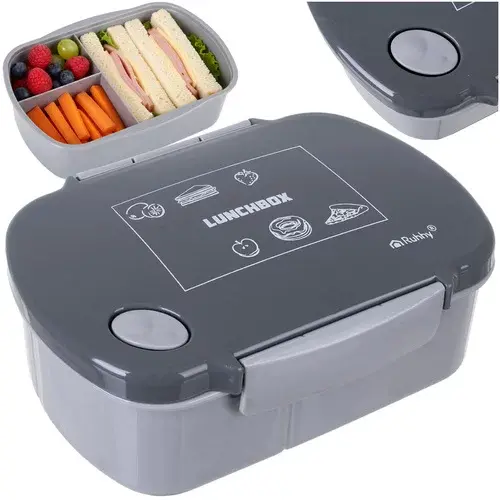 Obědový box šedý 800 ml – svačinový box