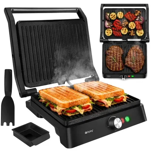 Elektrický kontaktní gril 2000 W – výsuvný gril s regulací teploty