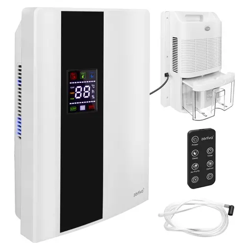 Odvlhčovač vzduchu Zortiva 90 W, 2 l, hygrostat, časovač, dálkové ovládání - bílý