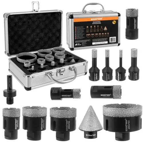 Diamantové děrové vykružováky M14 - 6–68 mm - 13 kusů v sadě