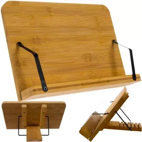 Dřevěný stojan pro knihu a notebook