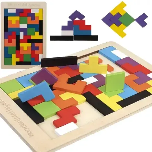 Dřevěné Tetris puzzle