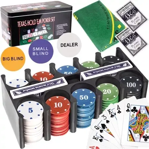 Kompletní Texas pokerová sada - 200 žetonů