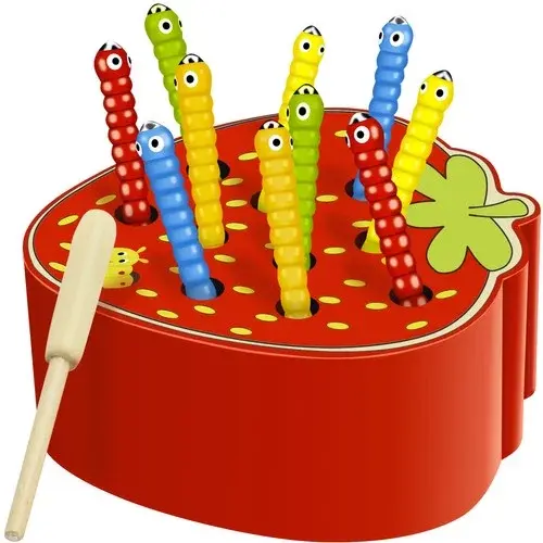 Dřevěná magnetická hra – jahoda