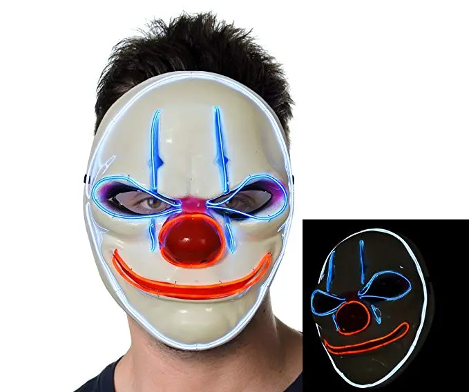 LED svítící masky na obličej - Klaun