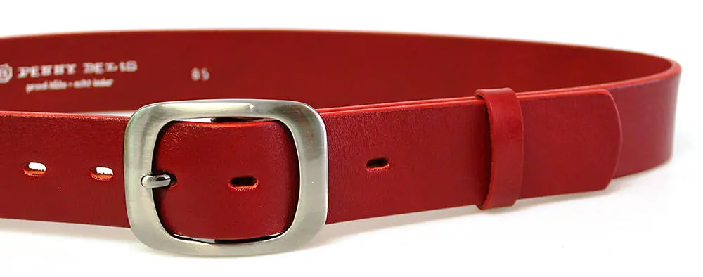 PENNY BELTS 9993 Dámský kožený opasek červený 95cm