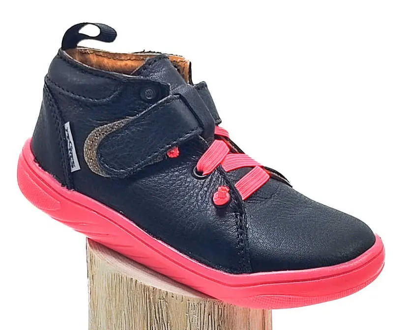 Pegres Barefoot SBF62F Dětské tenisky černo / růžové 24