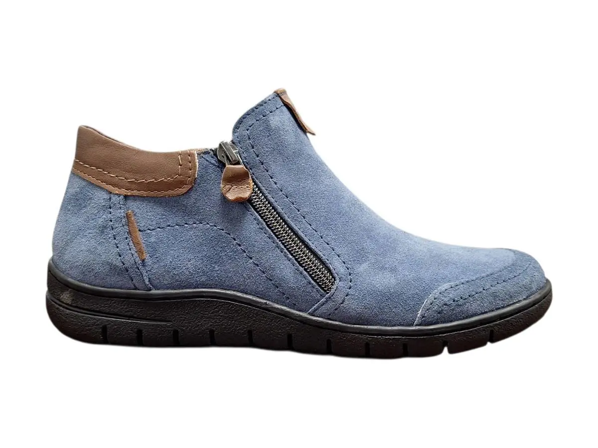 Wild R732 Jeans Dámské celokožené polobotky modré 36