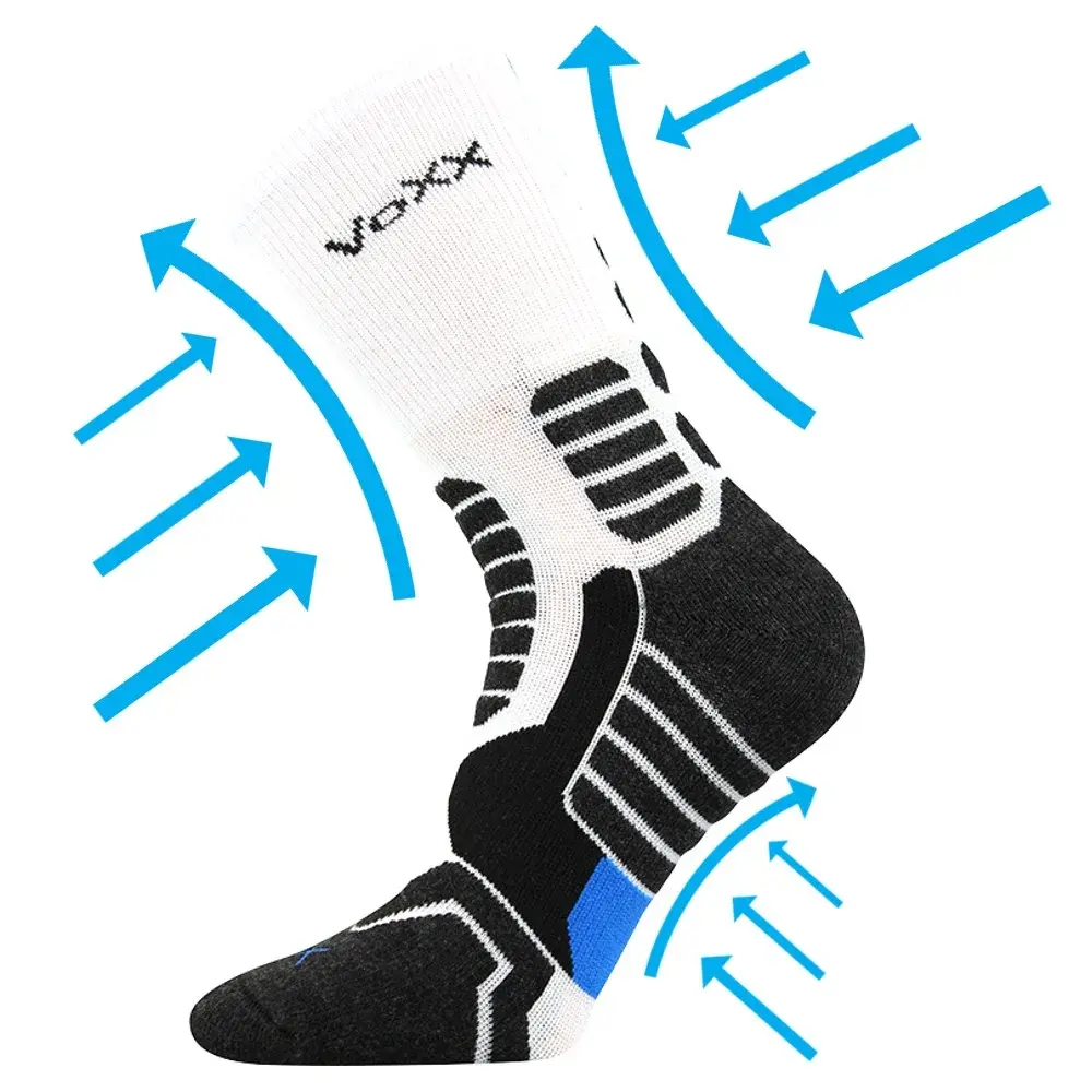 VOXX Ponožky kompresní sportovní RONIN s ionty stříbra BÍLÉ
